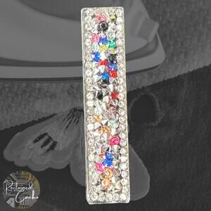 Letter I Multicolor Rhinestone Iron On Patch